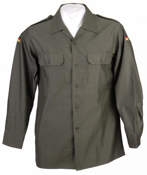 ORIGINAL FIELD SHIRT - EAST-GERMAN ARMY MILITARY SURPLUS - OD GREEN - LIKE NEW