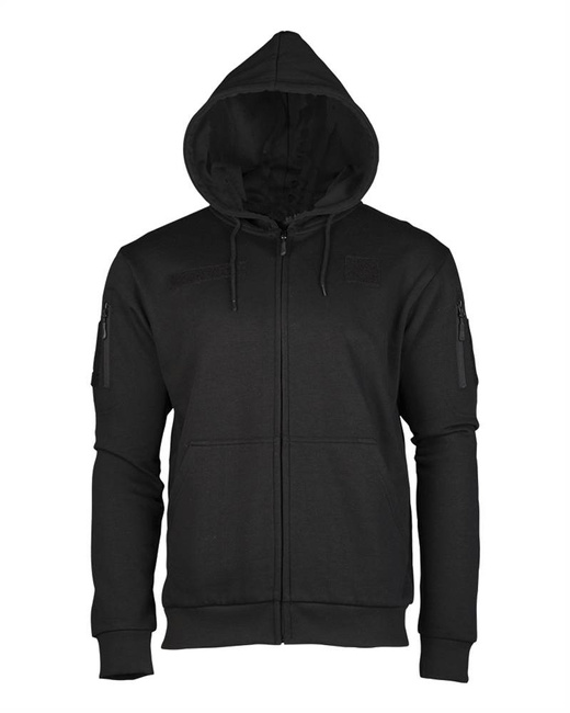 TACTICAL HOODIE WITH ZIPPER - Mil-Tec® - BLACK