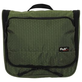 Washbag, OD green, Rip Stop, various pockets, Nylon