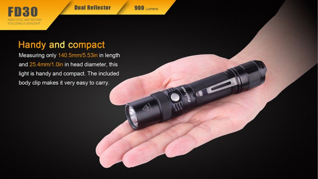 Flashlight Fenix FD30, water resistant