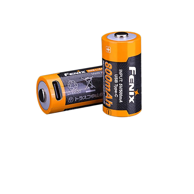ARB-L16U rechargeable battery (16340, 800 mAh, 3.6 V) with USB-C port -  Fenix