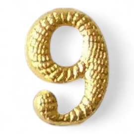 Metallic number - 9 - Golden - Hungarian Army Military Surplus - Like New