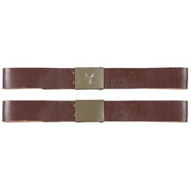 CZ/SK Curea din piele cu catarama metalica, 4,5 cm - Maro - Uzata