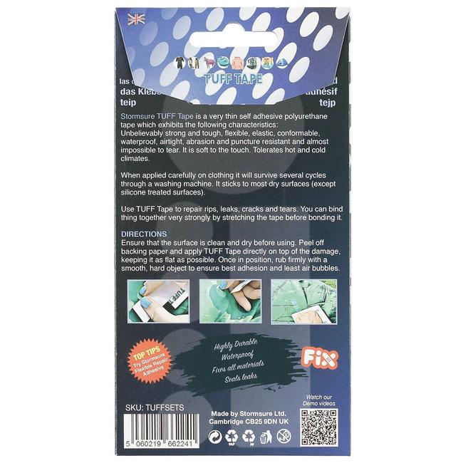 STORMSURE - Banda TUFF - Set de plasturi pentru reparatii - Mic