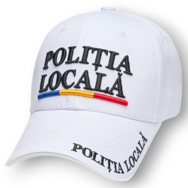 Sapca Politia Locala - Broderie 3D Premium - Reglabila - Alba - Model Nou