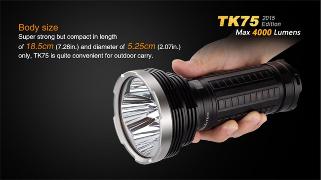 Flashlight Fenix TK75, water resistant