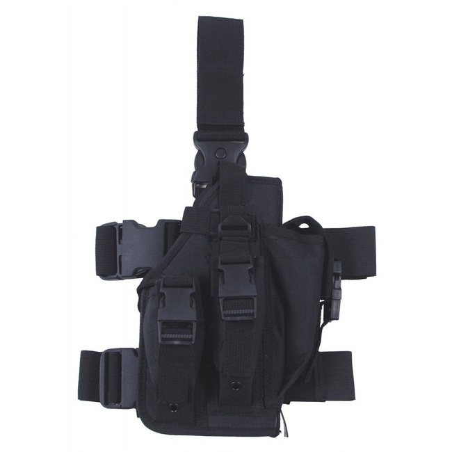 Holster tactic de picior dreapta - ajustabil cu sistem Molle - Negru