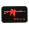 PATCH AR-15 223/5.56 LASER CUT - NEGRU/ROSU - M-TAC