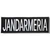 Emblema JANDARMERIA spate, pe suport negru si aplicare tip Velcro (cu scai) - 24x8 cm