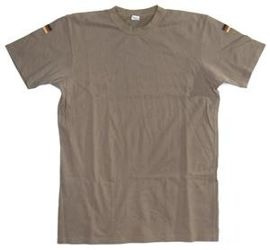 TRICOU TROPICAL CU MANECA SCURTA, VELCRO SI STEAGUL GERMANIEI - SURPLUS MILITAR DE LA ARMATA GERMANIEI - KHAKI - UZAT