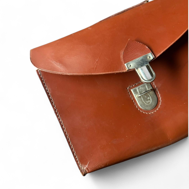 Geanta pentru documente din piele - Surplus Militar Armata Romana - Maro - In Stare Buna