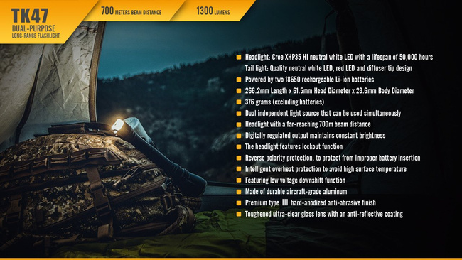 Lanterna Fenix ​​TK47, impermeabila