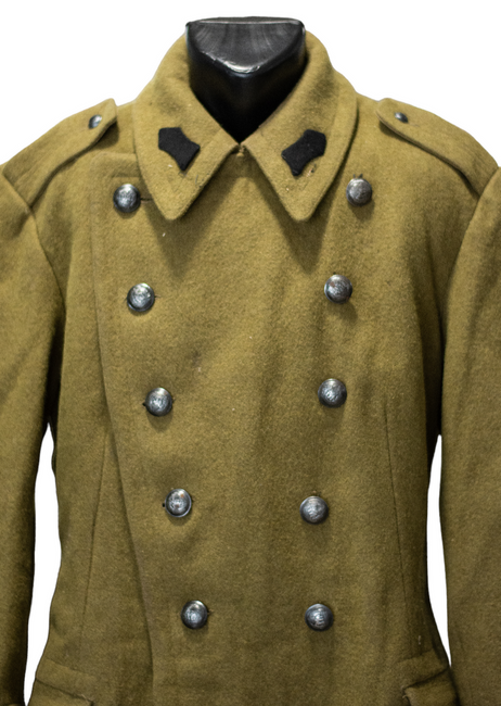 CLOTH TRENCH COAT - ROMANIAN MILITARY SURPLUS - OLIVE - LIKE NEW