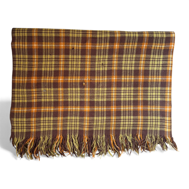 Wool Blanket with Fringed Edges - Vintage - 150x190 cm - Romanian Army Military Surplus - Used