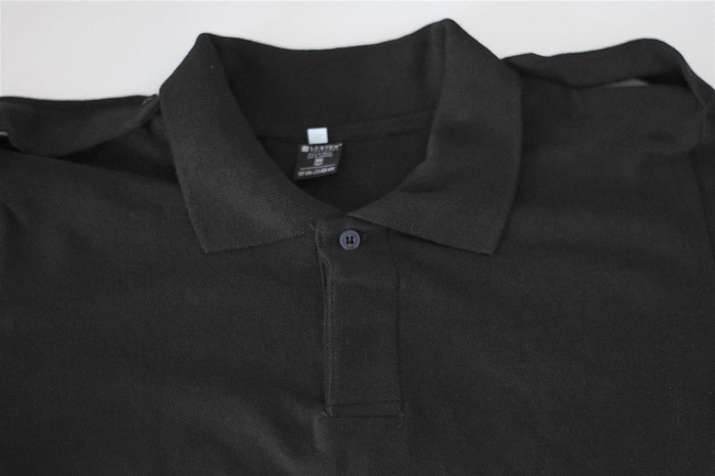 Black polo shirt with short sleeves and epaulettes for PRISONS, GENDARMERIE
