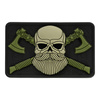 PATCH CRANIU CU BARBA 3D PVC - NEGRU/OLIVE - M-TAC