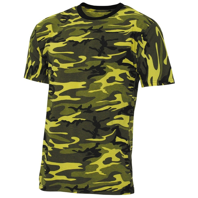 US T-Shirt, "Streetstyle", yellow camo, 140-145 g/m²