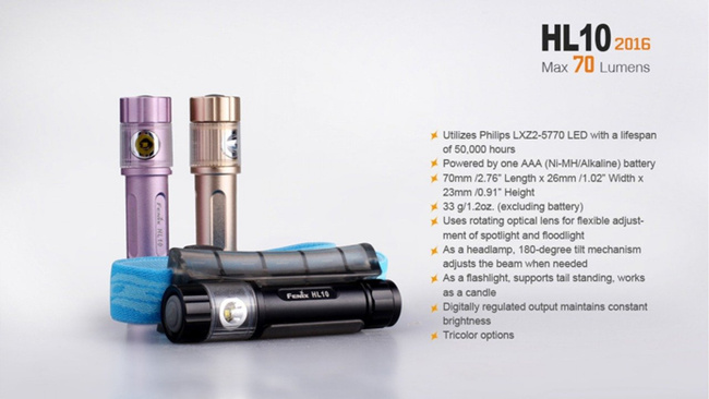 Lanterna Fenix HL10, impermeabila