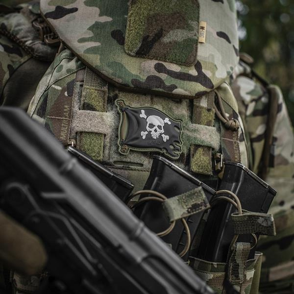 PATCH JOLLY ROGER PVC - OLIVE/NEGRU - M-TAC