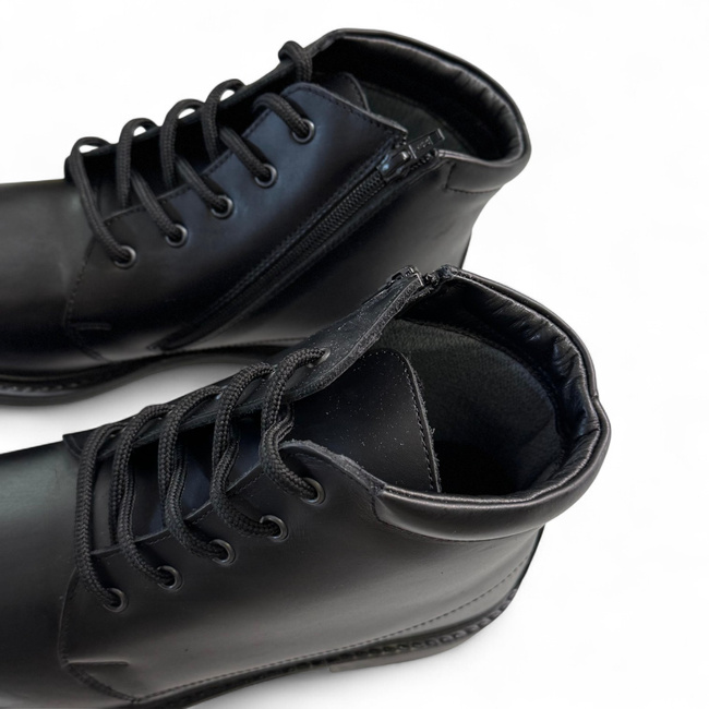 Laced Boots for Personnel, Students, and Cadets - LENOX - Black