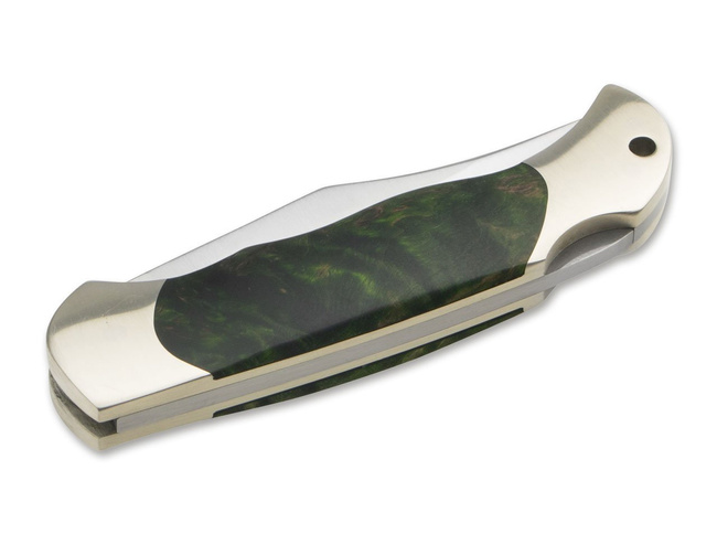 BOY SCOUT CURLY BIRCH GREEN POCKET KNIFE - BOKER