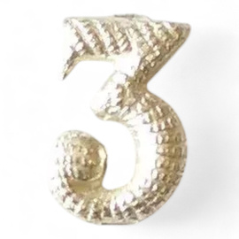 Numar metalic - 3 - Argintiu - Surplus Militar Armata Ungariei - Ca nou