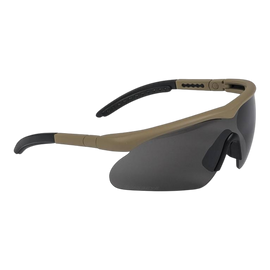 Ochelari de protectie Swiss Eye Raptor, cu 3 lentile de schimb  (fumurie, transparenta si portocalie) - Coyote