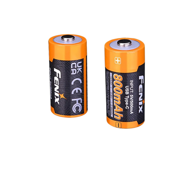 ARB-L16U rechargeable battery (16340, 800 mAh, 3.6 V) with USB-C port -  Fenix