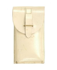 BUZUNAR DIN PIELE MUNITIE - ALB - ARMATA ITALIANA - SURPLUS MILITAR