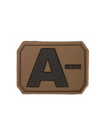 PATCH, EMBLEMA 3D CU GRUPA SANGUINA - Mil-Tec - COYOTE INCHIS - A NEG