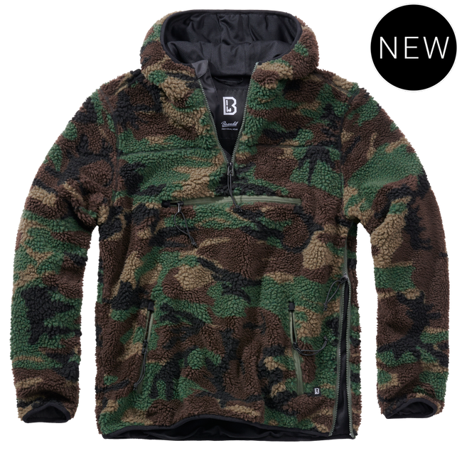 PULOVER CU GLUGA TEDDYFLEECE -  WOODLAND - BRANDIT