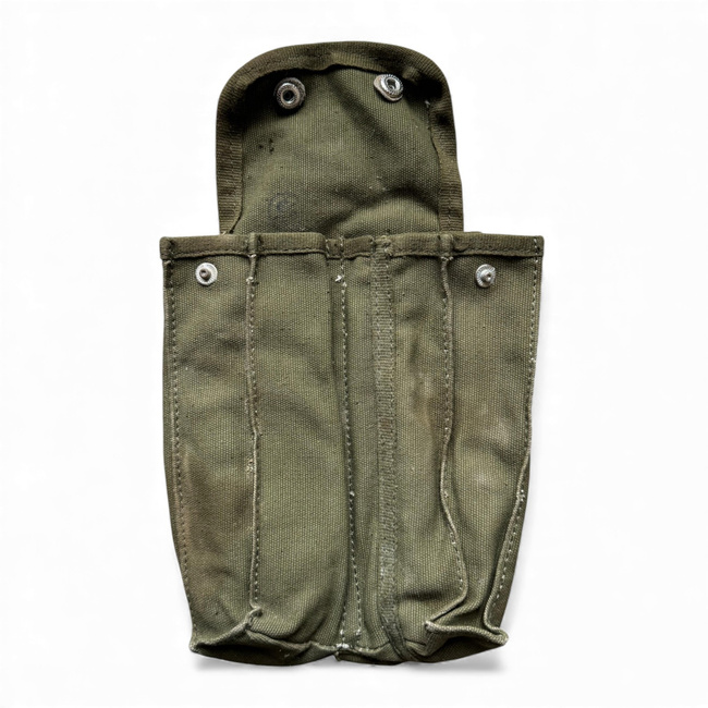 AK-47 Dual Magazine Pouch - Cordura - Romanian Army Military Surplus - Olive Green - In Good Condition