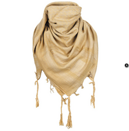 Esarfa Shemagh, coyote tan, fringed, 110 x 110 cm