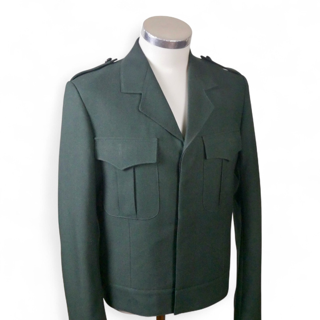 BLOUSON WITH BUTTON PLACKET - GREEN - BELGIAN MILITARY SURPLUS - LIKE NEW