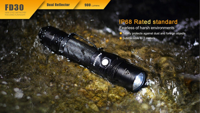 Flashlight Fenix FD30, water resistant
