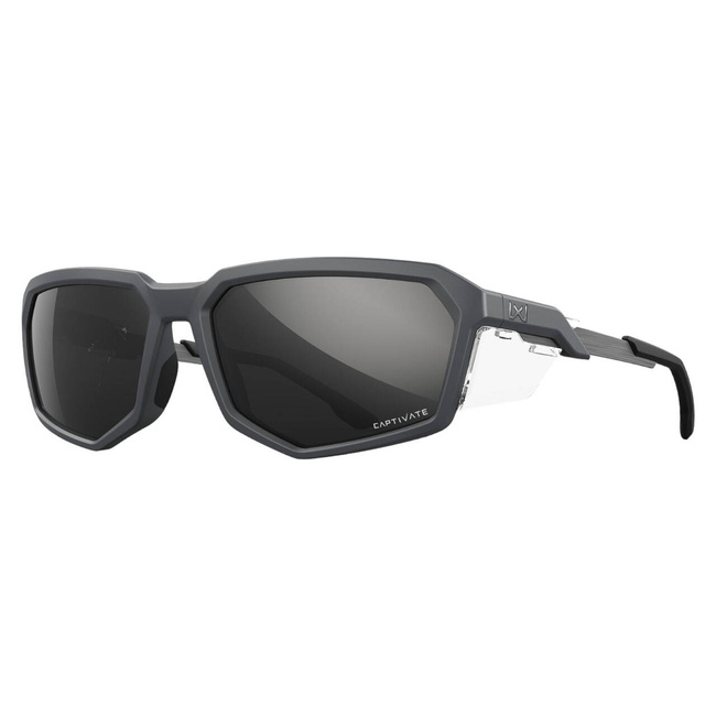 Sunglasses - Wiley X - RECON - Polarized CAPTIVATE Black Mirror Lenses/Matte Grey Frame