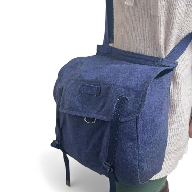 Sac militar de merinde albastru, post-WWII, Surplus Armata Romana - Uzat