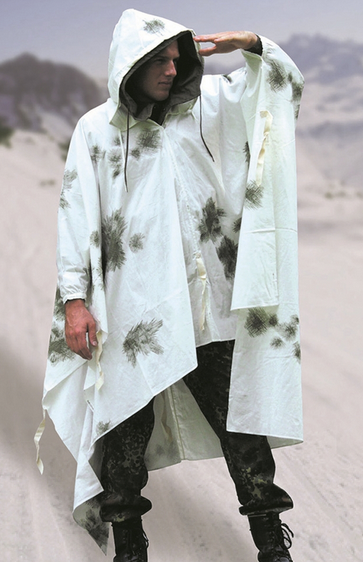 GERMAN PONCHO - SNOW CAMO - MILITARY SURPLUS - LIKE NEW