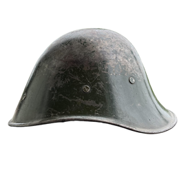 Casca M1939 romaneasca rara, de colectie, model olandez WW2 34/39 - Surplus Armata Romana - uzata, cu urme de rugina
