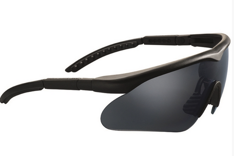 Ochelari de protectie Swiss Eye Raptor, cu 3 lentile de schimb  (fumurie, transparenta si portocalie) - Negri