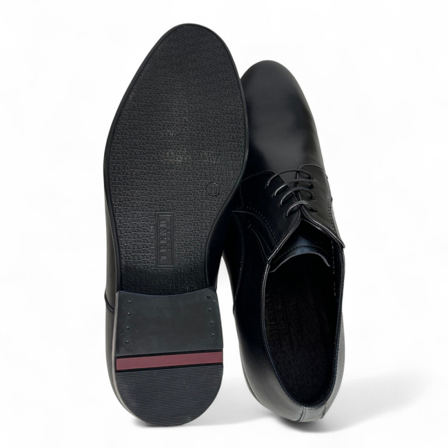 Pantofi clasici din piele pentru Politia Locala, ANP, Jandarmerie, IGSU - MARISDAL Shoes - Negru Vitello