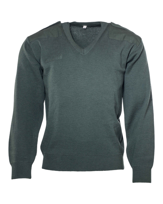 Pulover V-neck vintage - Surplus militar de la armata olandeza - Verde - Ca nou 