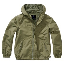 JACHETA DE VARA CU FERMOAR FRONTAL PENTRU COPII - WINDBREAKER - VERDE OLIVE - BRANDIT