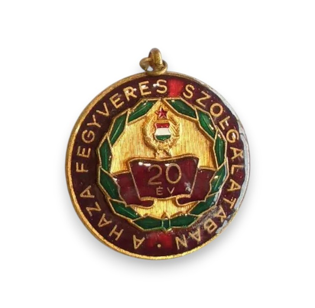 Badge 96 - Hungary Meritorious Medal for 20 Years of Service in the Army - Hungary Army Military Surplus - Like New