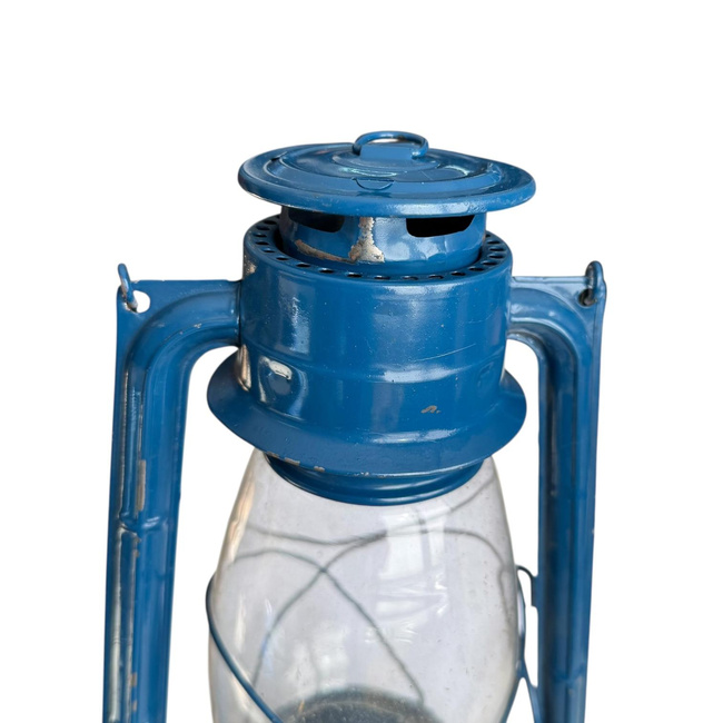 WIND LAMP - METALOGLOBUS - BLUE - MILITARY SURPLUS ROMANIAN ARMY - IN GOOD CONDITION