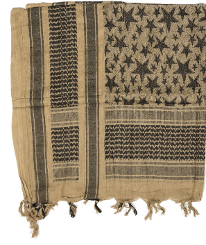 Shemagh scarf - coyote/black stars