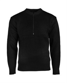 SWISS Black ARMY SWEATER WITH ZIPPER
