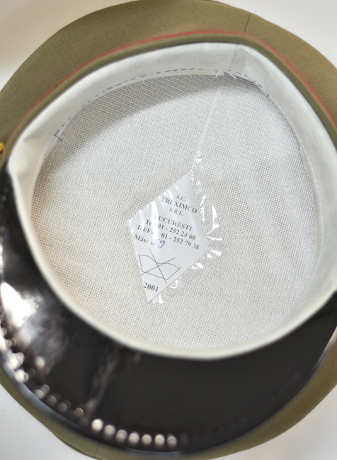 CASCHETA MILITARA RSR - OFITER DE INFANTERIE - SURPLUS MILITAR ARMATA ROMANA - ROSU/VERDE OD - IN STARE BUNA