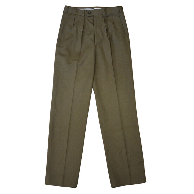 PANTALONI DE UNIFORMA VINTAGE DIN LANA DT/VT- SURPLUS MILITAR ARMATA OLANDEZA - TINUTA DE ZI CU ZI - VERDE OD - IN STARE BUNA