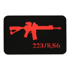 PATCH AR-15 223/5.56 LASER CUT - BLACK/RED - M-TAC